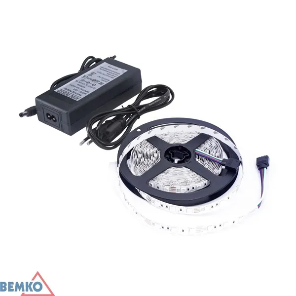 LED STRIP + POWER SUPPLY 12V 24W DC 2835 300LED/5M IP65 WARM WHITE