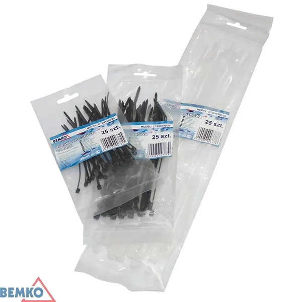 CABLE TIES 4.8*300 BLACK 25 PCS.