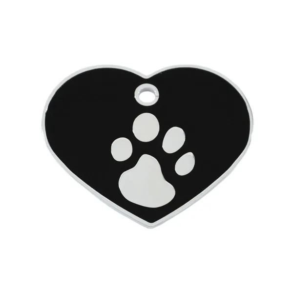 Apykaklės identifikavimo lentelė Imarc Heart Juoda Sidabras