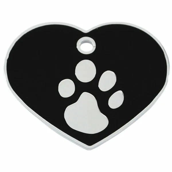 Apykaklės identifikavimo lentelė Imarc Heart Juoda Sidabras