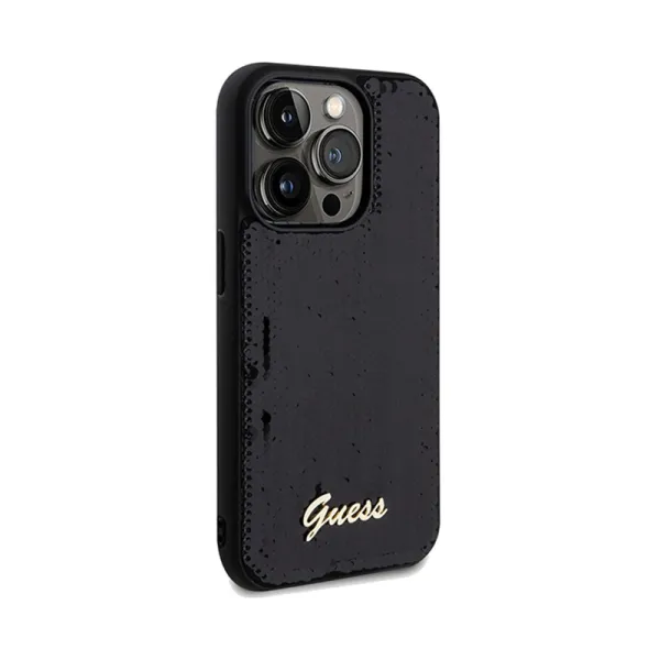 Guess Sequin Script Metal - Case for iPhone 14 Pro (black)
