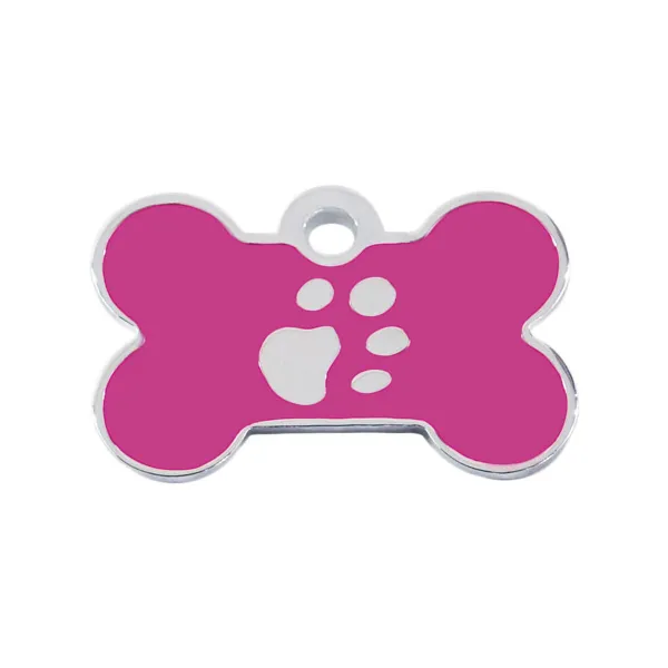 Identification plate for collar Imarc Bone Pink Silver