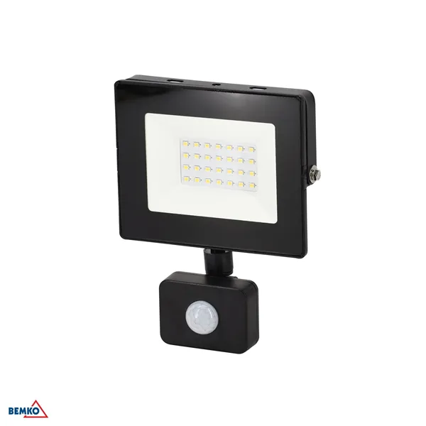 LED FLOODLIGHT SMD KASTEL 20W 6000K 1650LM IP65 BLACK SENSOR PIR