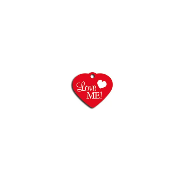 Identification plate for collar Imarc Heart Red