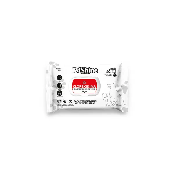 Mitrās Salvetes Mājdzīvniekiem Porrini Clorexidina 40 gb.