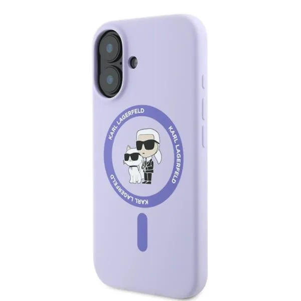 Karl Lagerfeld Silicone Karl & Choupette Ring MagSafe - Case iPhone 16 Plus (purple)