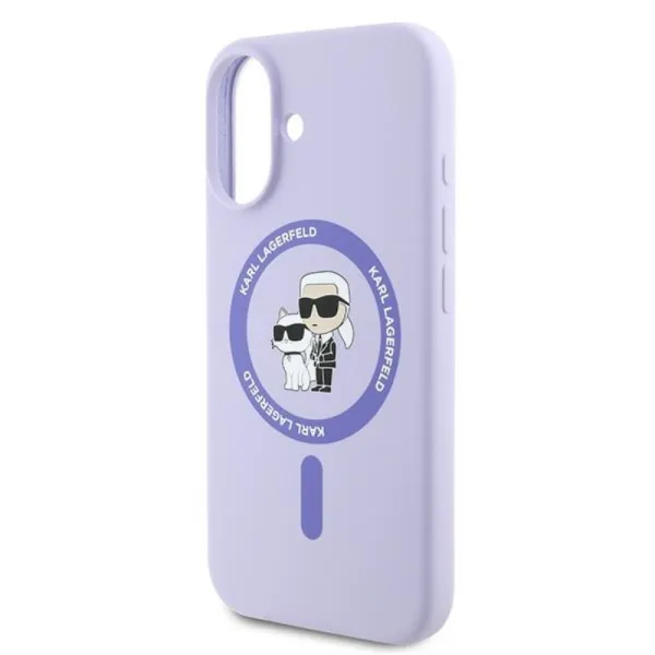 Karl Lagerfeld Silicone Karl & Choupette Ring MagSafe - Case iPhone 16 Plus (purple)