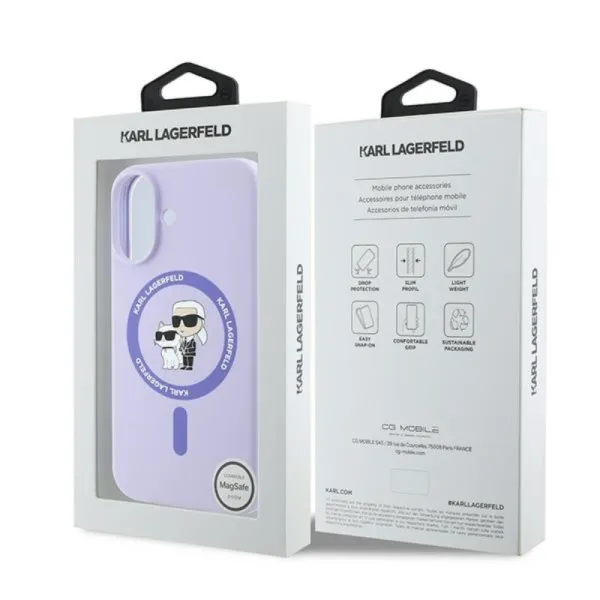 Karl Lagerfeld Silicone Karl & Choupette Ring MagSafe - Case iPhone 16 Plus (purple)
