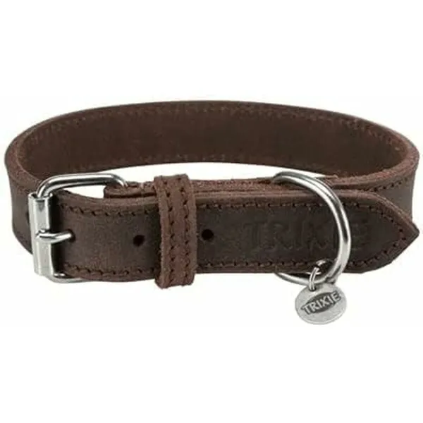 Dog collar Trixie Rustic Dark brown M 37-44 cm