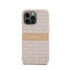 DKNY Leather Mono Stripe & Metal Logo - Case for iPhone 14 Pro Max (pink)