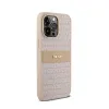 DKNY Leather Mono Stripe & Metal Logo - Case for iPhone 14 Pro Max (pink)