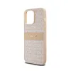 DKNY Leather Mono Stripe & Metal Logo - Case for iPhone 14 Pro Max (pink)