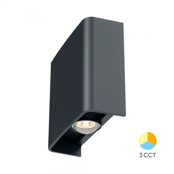 BRY-VECTOR-B-WL-GRY-2x1W-3IN1-IP65-WALL LIGHT