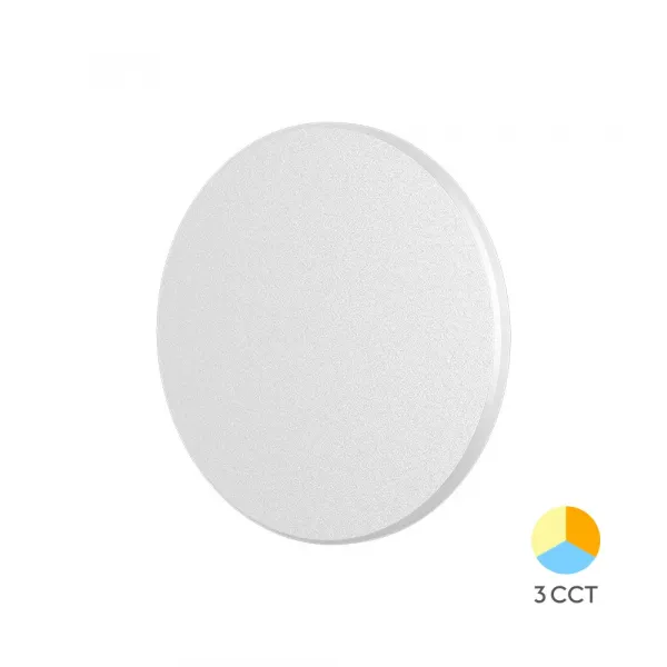 BRY-PALERMO-XS-RND-WHT-8W-3IN1-IP65-WALL LIGHT