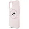 Karl Lagerfeld Silicone Double Heads And Circle MagSafe - Case for iPhone 16 (pink)