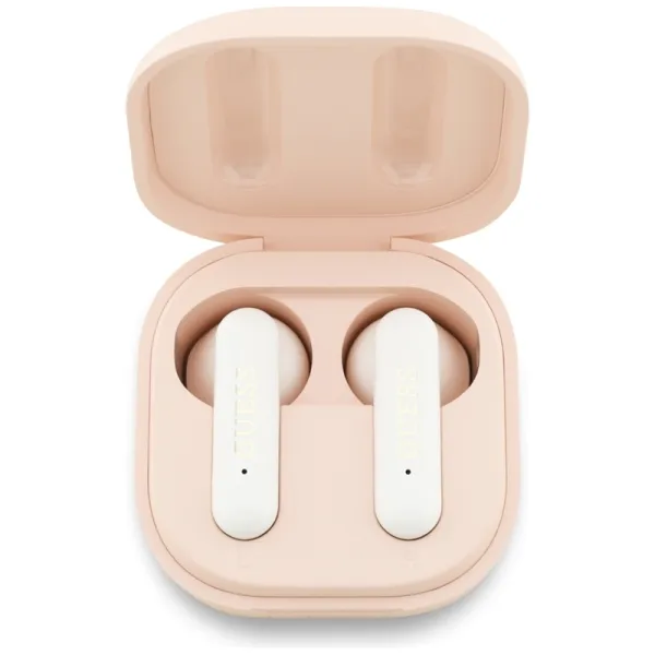 Guess 4G Metal Logo - TWS Bluetooth Earphones + Charging Case (Pink)