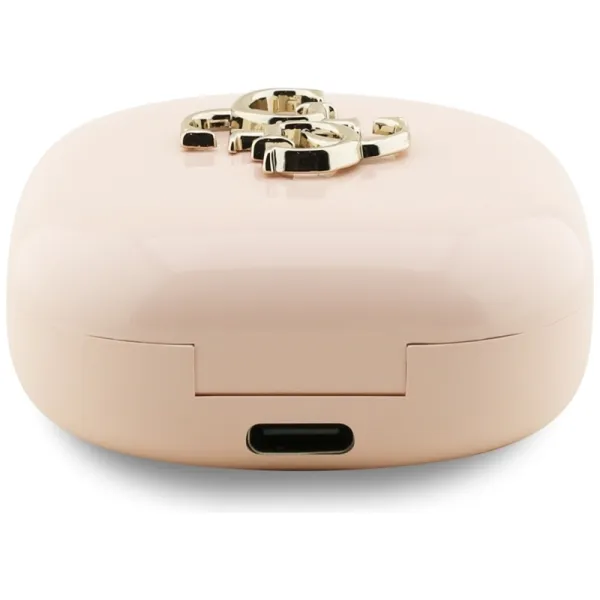 Guess 4G Metal Logo - TWS Bluetooth Earphones + Charging Case (Pink)