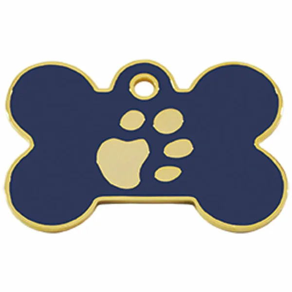 Identification plate for collar Imarc Bone Blue Golden
