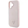 Guess Grained Hot Stamp Peony Triangle Logo MagSafe - Case for iPhone 16 (pink)