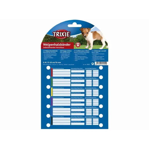 Dog collar Trixie Black Red Cobalt blue Apple S/M 17-25 cm (6 Units)