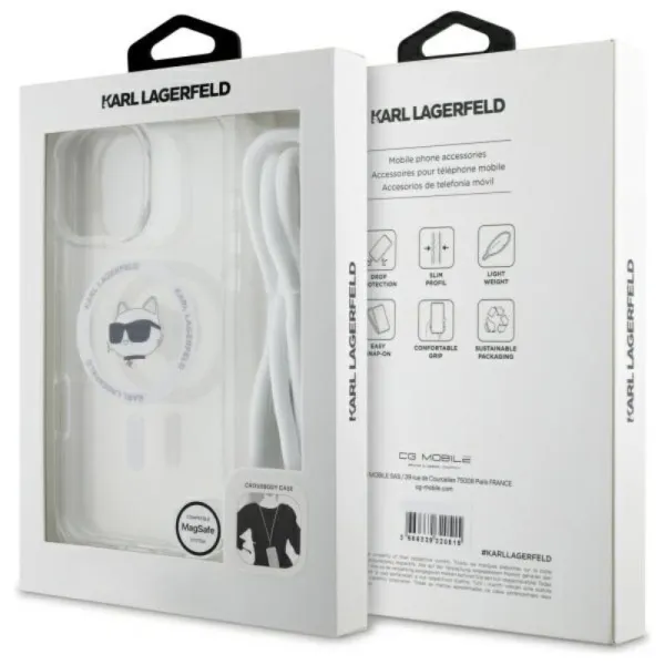 Karl Lagerfeld IML Choupette Head & Cord MagSafe - Case for iPhone 16 Pro (transparent)