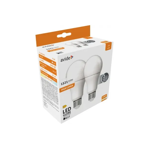 LED Globe Twin Pack A60 13W E27 NW