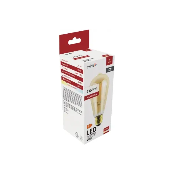 LED Filament ST57 7W Dimmable/Amber E27 WW