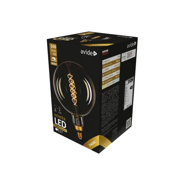 LED Jumbo Filament Nowra 200x300mm Amber 8W E27 2400K Dimmable