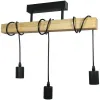 Pendant Lamp Madeline 3xE27 Sockets Wood/Black