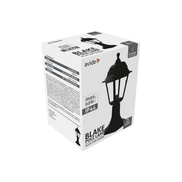 Outdoor Pole Lamp Blake 1xE27 41.5cm Black IP44