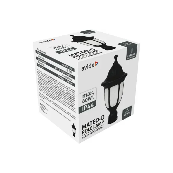 Outdoor Pole Lamp Mateo XS 1xE27 Black IP44