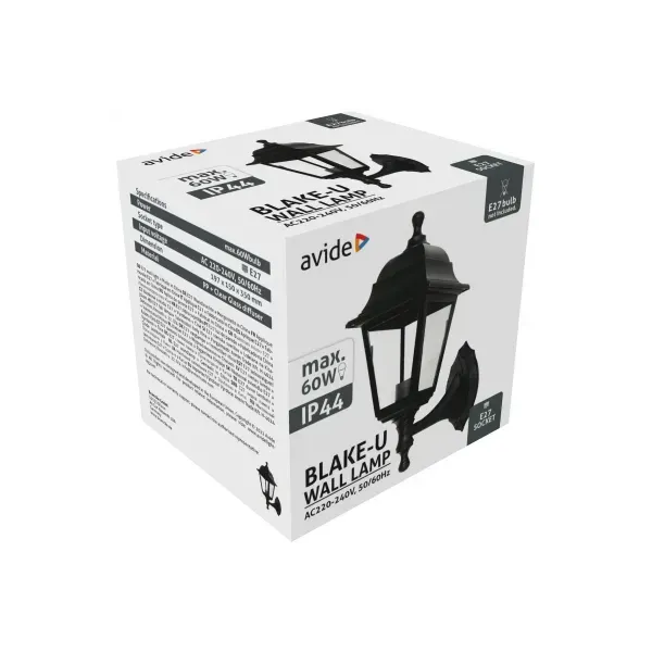 Outdoor Wall Lamp Blake-U 1xE27 Black IP44