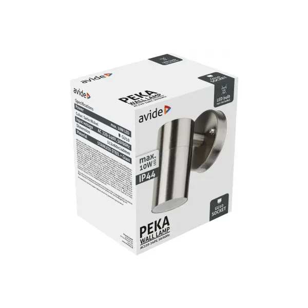 Outdoor Wall Lamp Peka 1xGU10 IP44 Satin Nickel