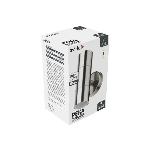 Outdoor Wall Lamp Peka 2xGU10 IP44 Satin Nickel