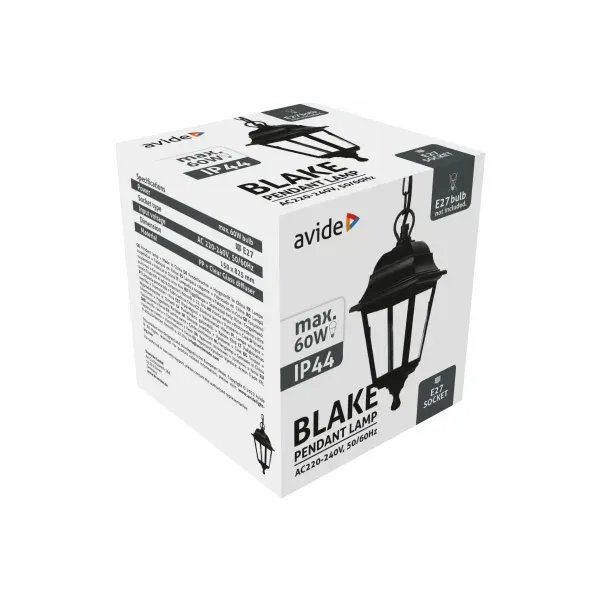 Outdoor Pendant Lamp Blake 1xE27 82.5cm Black IP44