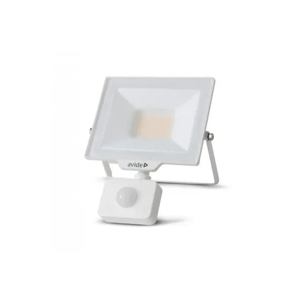 LED Frosted Flood Light Slim SMD 20W NW 4000K PIR White