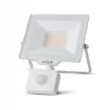 LED Frosted Flood Light Slim SMD 20W NW 4000K PIR White