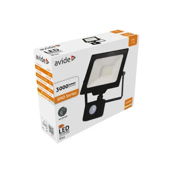 LED-prožektor, õhuke SMD, 30W, NW, 4000K, PIR