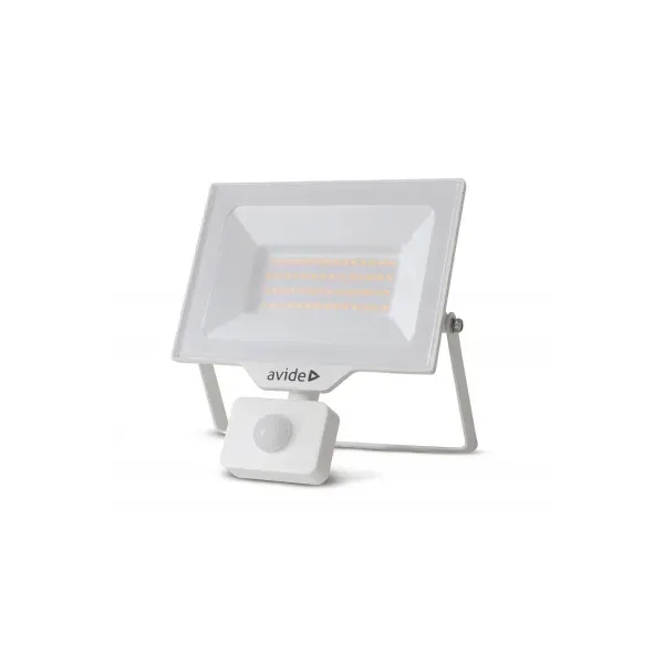 LED Frosted Flood Light Slim SMD 30W NW 4000K PIR White