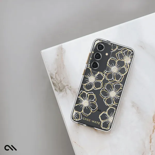 Case-Mate Floral Gems - Case for Samsung Galaxy S24 (Gold)