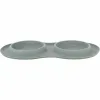 Dog Feeder Trixie Grey Stainless steel Ø 16 cm Double 2 × 0,3 L 47 × 3 × 26 CM