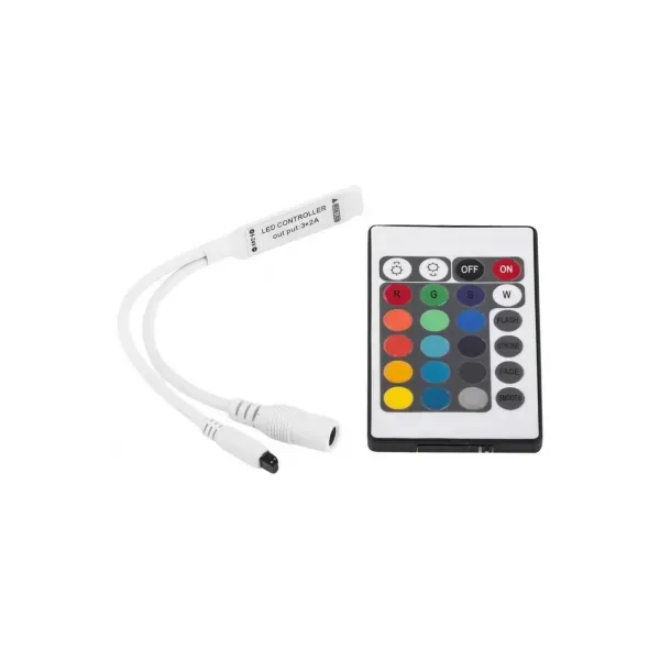 LED Strip 5-24V 72W RGB 24 Keys IR Remote and Controller