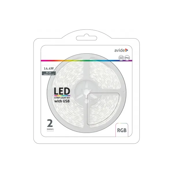 LED Strip Blister 5V 7.2W SMD5050 30LED RGB IP65 2m