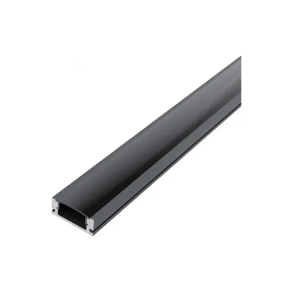 Alu Profile "U" 17.4x7mm Normal Black with Black cover 1m