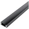 Alu Profile "U" 17.4x7mm Normal Black with Black cover 1m