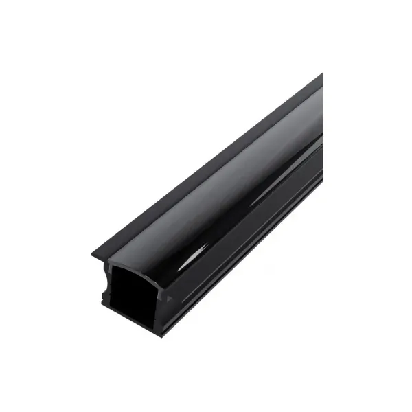 Alu Profile "U" 24x14.2mm Recessed Black with Black cover 1m