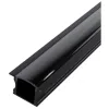 Alu Profile "U" 24x14.2mm Recessed Black with Black cover 1m