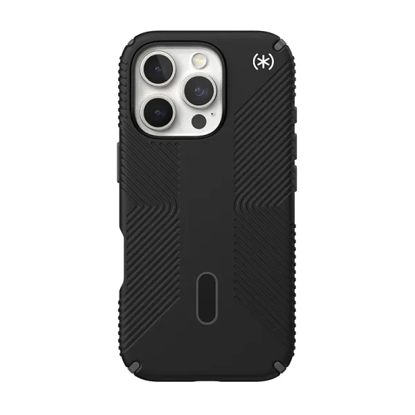 Speck Presidio2 Grip ClickLock & MagSafe - iPhone 16 Pro Case (Black / Slate Gray / White)