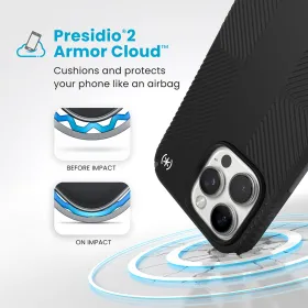 Speck Presidio2 Grip - iPhone 16 Pro Max Case (Black / Slate Gray / White)