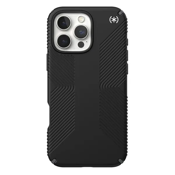 Speck Presidio2 Grip - iPhone 16 Pro Max Case (Black / Slate Gray / White)